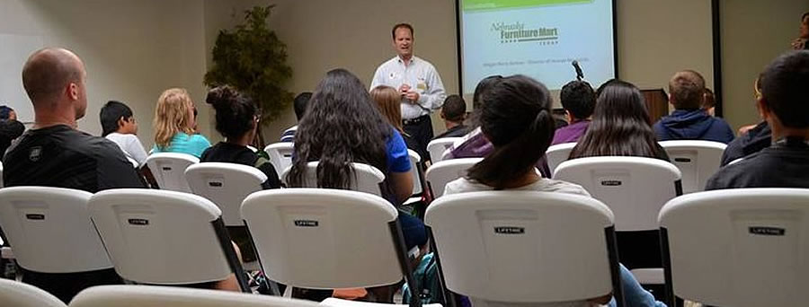 Nebraska Furniture Visits Middle School