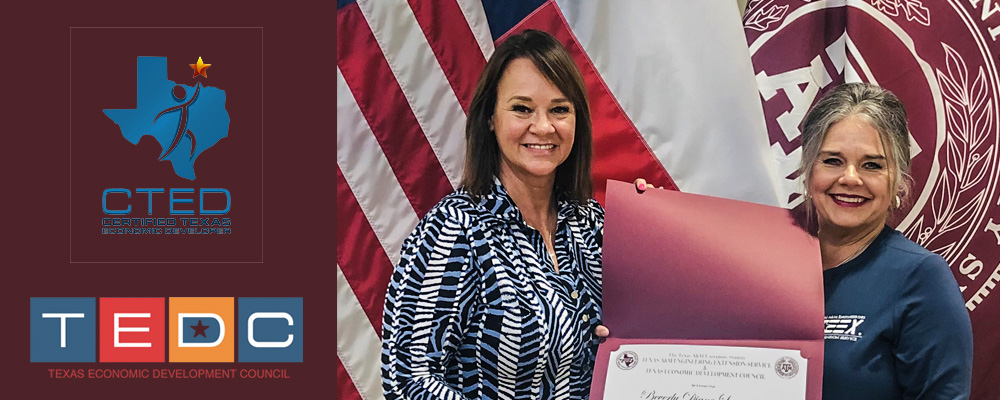 Diane Lemmons of The Colony EDC receives CTED accreditation.