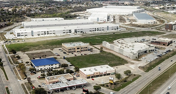 Aerial photograph of 6.5 acres located at Standridge Drive and Hwy 121 in The Colony.